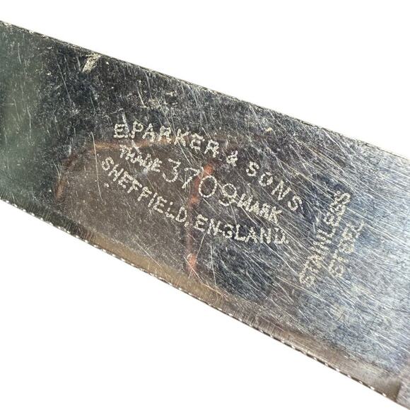Vintage E Parker & Sons Knife 3709 Sheffield England Stainless Steel Bakelite 9" - Picture 4 of 7
